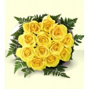 12 Yellow roses bouquet - UK